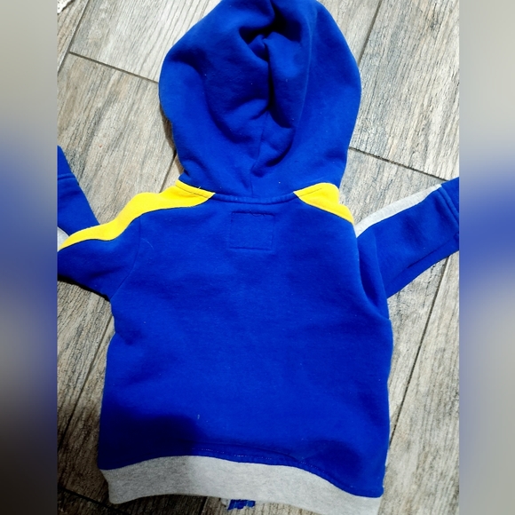 BNWOT! Osh Kosh Bgosh Full Zip Hoodie Colorblocked Grey/Yellow/Blue 18m … - Picture 3 of 6